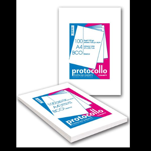 BLASETTI FOGLI PROTOCOLLO A4 RIGATURA UB BIANCO 120GR CONF 100 FOGLI